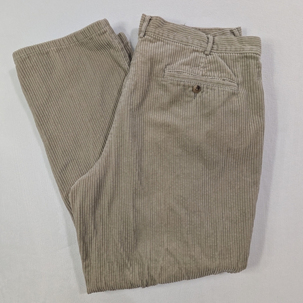 VTG Eddie Bauer Tan Corduroy Pants |‎ Y2K Khaki Workwear Skater Gorpcore 42x32 - Picture 6 of 10